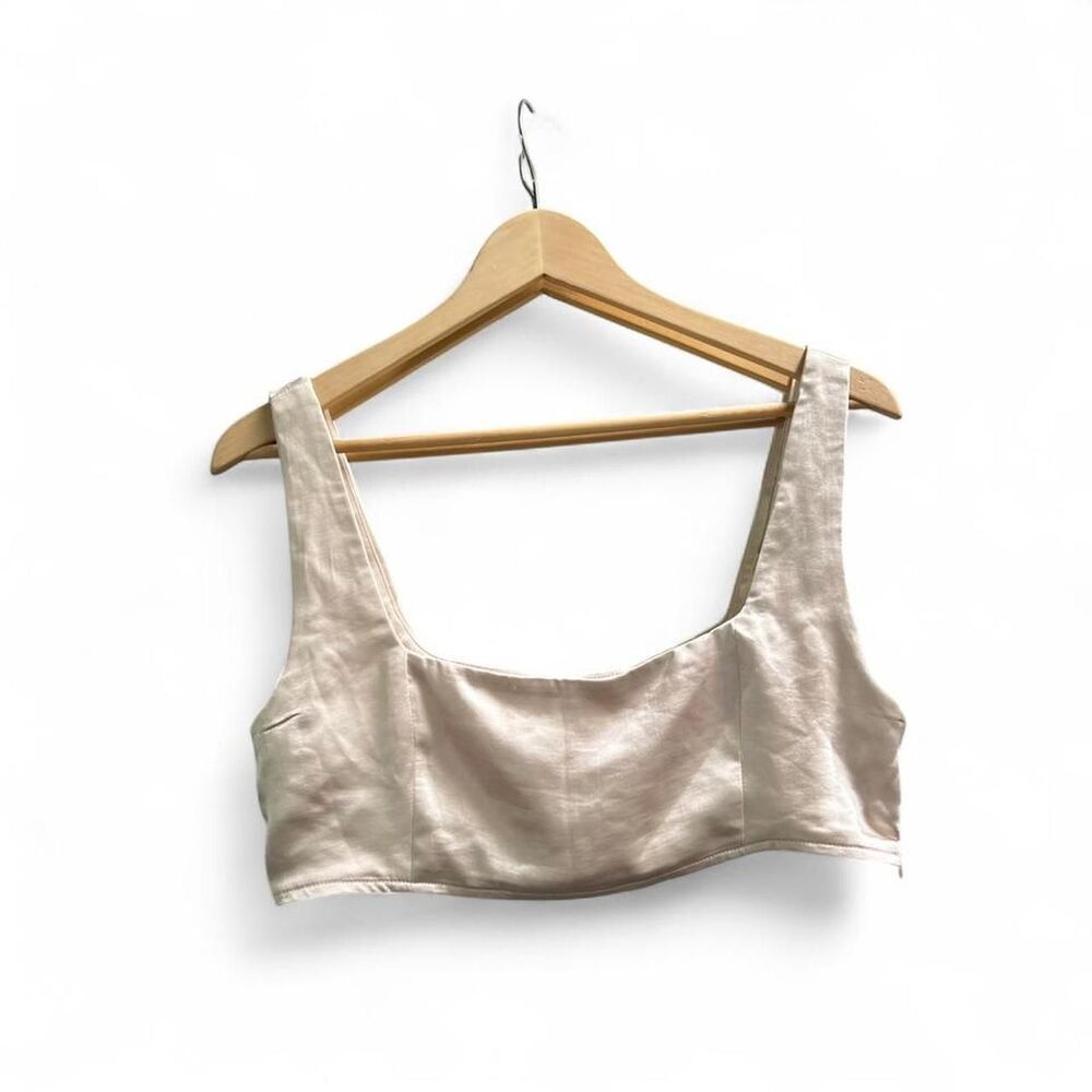 Princess-polly Women's Pink and White Crop-top